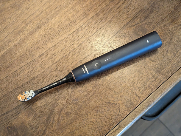 The Sonicare 9900 looks effortlessly premium even out of its pleather charging case. (The Independent)